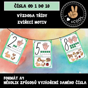 Čísla od 1 do 10 - zvířátka