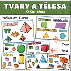 Geometrické tvary a tělesa - safari téma