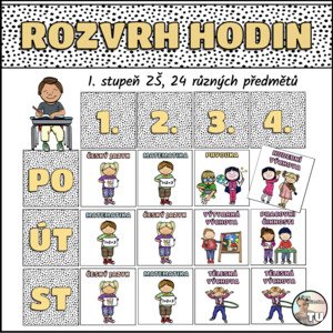 Velký rozvrh hodin - boho design