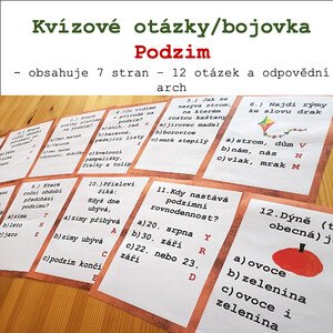 Kvízové otázky - bojovka PODZIM