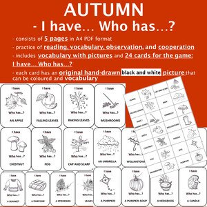 PODZIM / AUTUMN - Vocabulary + Game I HAVE... WHO HAS...?