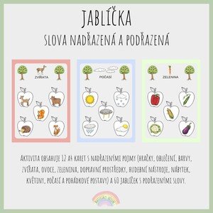 Jablíčka - slova nadřazená a podřazená