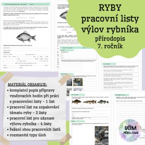 Pracovní listy - sladkovodní ryby, výlov rybníka