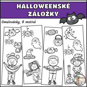 Halloweenské záložky - omalovánky