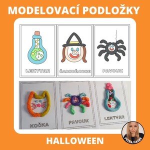 Halloweenské modelovací podložky (omalovánky)