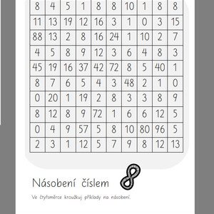 NÁSOBILKOVÁ ČTYŘSMĚŘKA. Počítej, soustřeď se, hraj si!