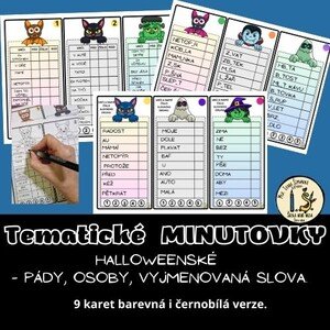Tematické minutovky HALLOWEENSKÉ - ČJ - 3.-5.r.