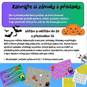 ZAHRAJTE SI ZÁVODY S PŘÍKLADY - desková hra na téma HALLOWEEN
