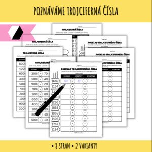 Seznam se s trojcifernými čísly - prac. listy