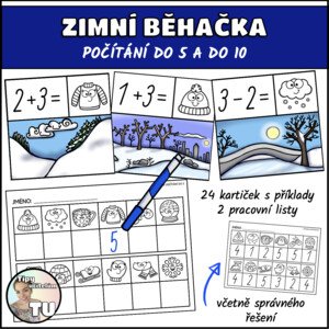 Zimní běhačka - počítání do 5 a do 10