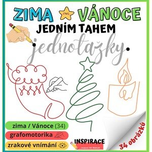 JEDNOTAŽKY - Zima + Vánoce (grafomotorika)