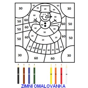 Zimní omalovánka - sněhulák
