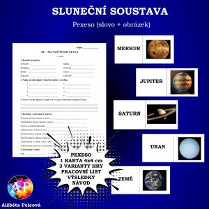 SLUNEČNÍ SOUSTAVA PEXESO (slovo + obrázek)