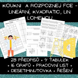 Rozpoznej fce - lineární, kvadratická a lineární lomená