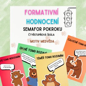 Semafor pokroku - FORMATIVNÍ HODNOCENÍ (motiv medvěda)
