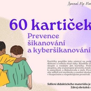 60 kartiček - prevence šikanování a kyberšikanování