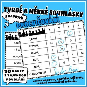 Procvičování tvrdé a měkké souhlásky s tajenkou POVOLÁNÍ 