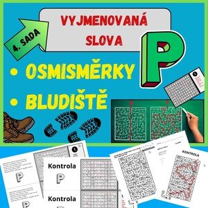 VYJMENOVANÁ SLOVA PO - P - osmisměrky, bludiště.