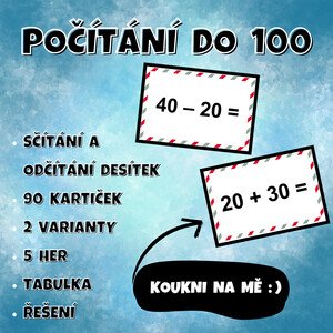 POČÍTÁNÍ do 100 - adventní sčítání a odčítání DESÍTEK 