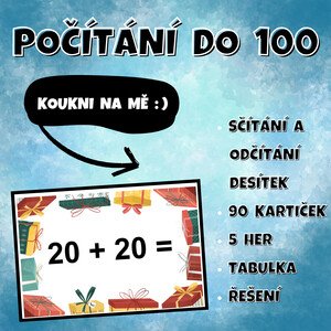 POČÍTÁNÍ do 100 - vánoční sčítání a odčítání DESÍTEK