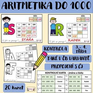 Aritmetika do 1000 - jména dětí