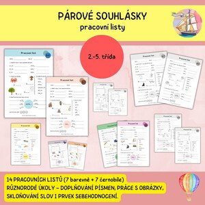 Párové souhlásky (spodoba znělosti) - pracovní listy