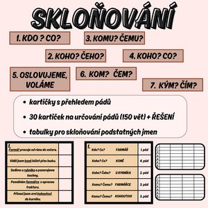 SKLOŇOVÁNÍ PODSTATNÝCH JMEN