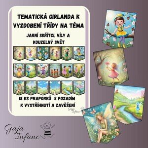 🌸✨ Girlanda Jarní skřítci – Přivítejte jaro s kouzelnou výzdobou! 🧚‍♂️🌿