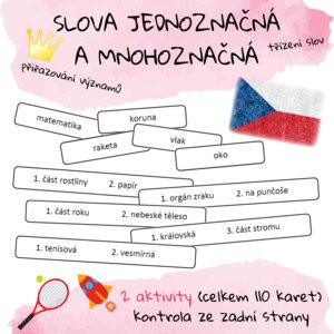 Slova jednoznačná a mnohoznačná (2 aktivity)