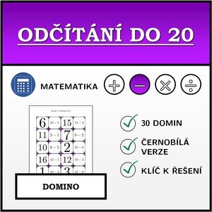 Domino - Odčítání do 20 | matematika
