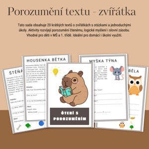 Porozumění textu - zvířátka 