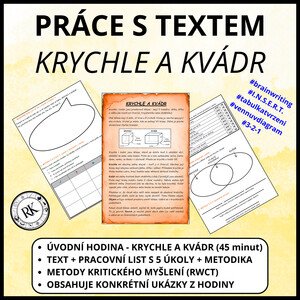 Krychle a kvádr - Práce s textem