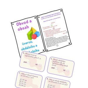 Obvod a obsah čtverce, obdélníku a trojúhelníku