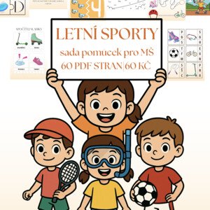 🏅☀️🎾 LETNÍ SPORTOVNÍ SADA – výukový PDF soubor pro děti v MŠ 🏊‍♀️🚴‍♂️⚽