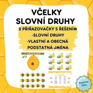 Čeština se včelkami - slovní druhy, vlastní a obecná podstatná jména