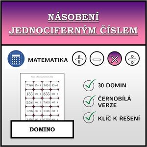 Domino - Násobení jednociferným číslem | matematika