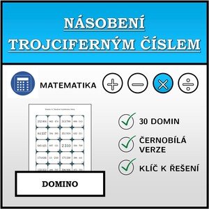 Domino - Násobení trojciferným číslem | matematika