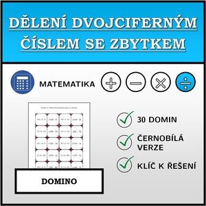 Domino - Dělení dvouciferným číslem se zbytkem | matematika