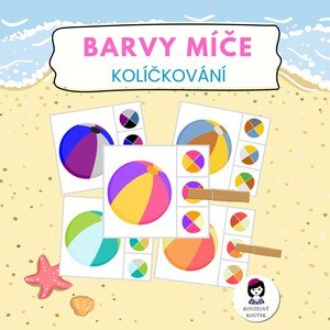 Barevné třídění | Barevné kolíčkování | Léto, prázdniny | Quiet book | Busy book