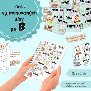 Přehled vyjmenovaných slov po B