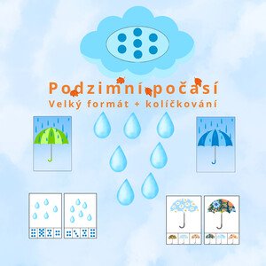 Podzimní počasí - velký formát + kolíčkování