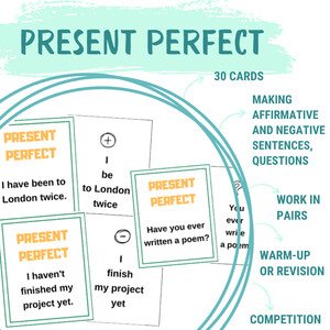 Present perfect - cards (making sentences)