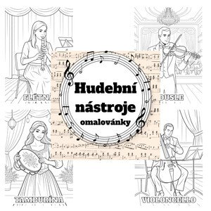 Hudební nástroje - omalovánky