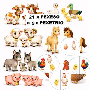 Pexeso a pexetrio - zvířata ze statku