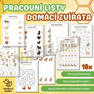Pracovní listy - Domácí zvířata (farma)