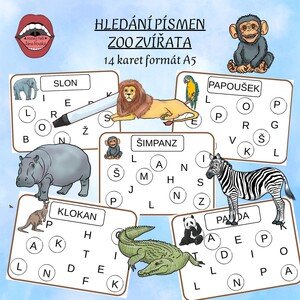 HLEDÁNÍ PÍSMEN: ZOO ZVÍŘATA