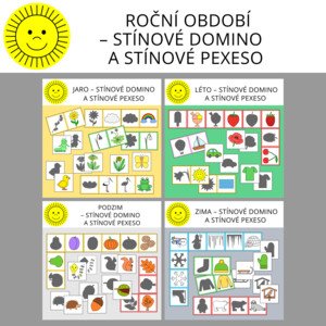 ROČNÍ OBDOBÍ - STÍNOVÉ DOMINO A STÍNOVÉ PEXESO