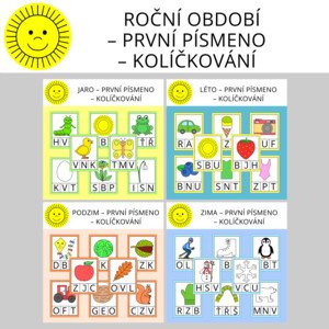 ROČNÍ OBDOBÍ - PRVNÍ PÍSMENO - KOLÍČKOVÁNÍ