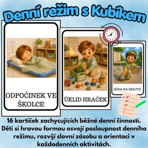 Denní režim s Kubíkem – demonstrační kartičky