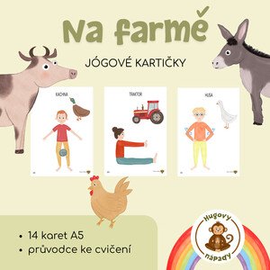 Jóga na farmě - jógové kartičky na téma "farma"